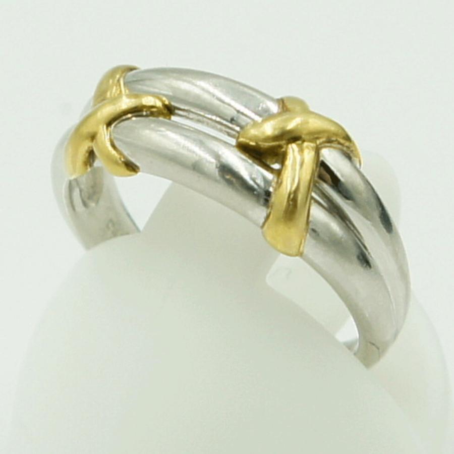 Pt900/K18ピンキーリング　リングサイズ5号　重量3.75g　レディース（中古）