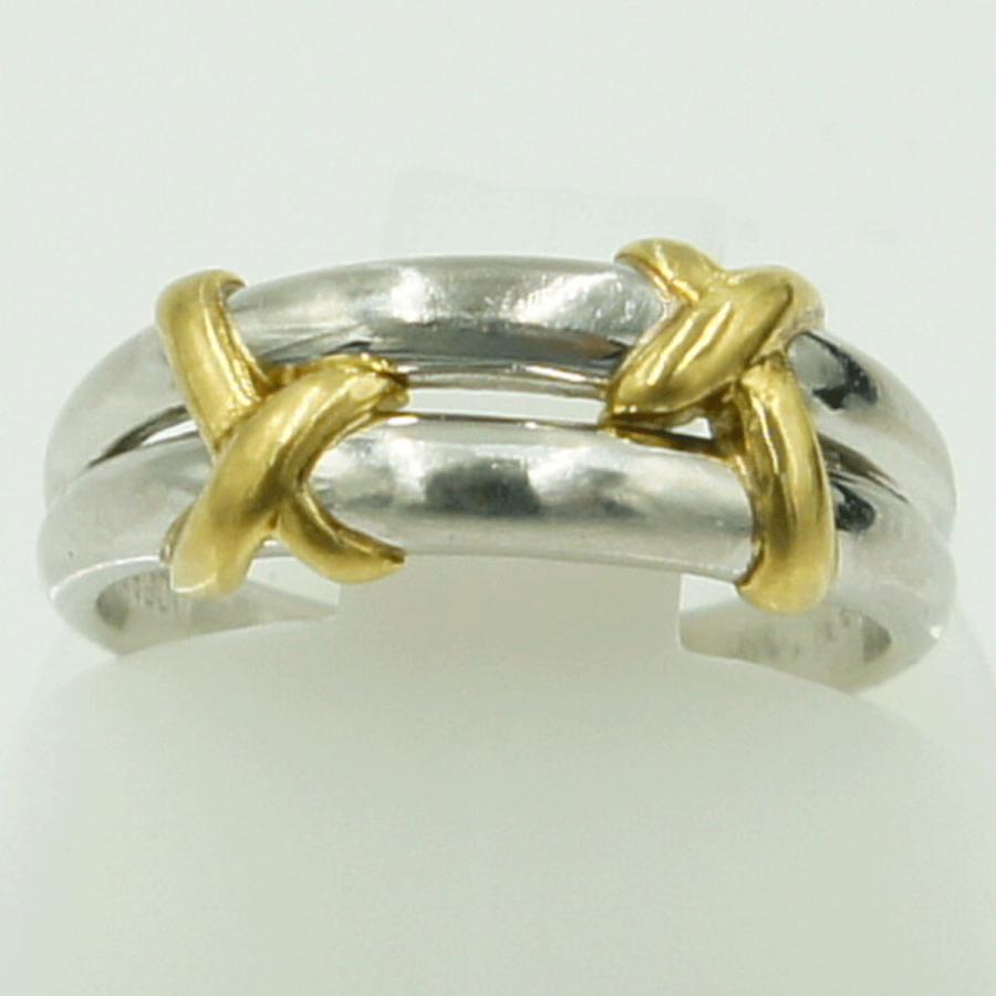 Pt900/K18ピンキーリング　リングサイズ5号　重量3.75g　レディース（中古）