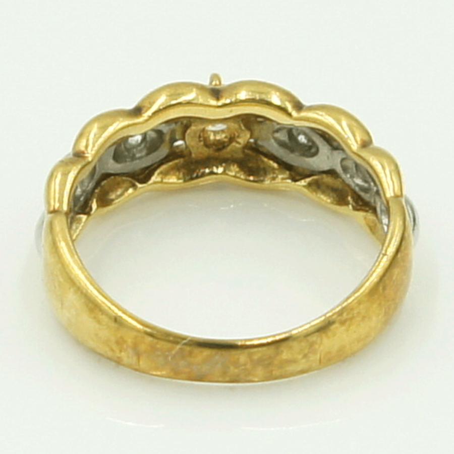 K18/Pt900ダイヤモンドリング　D0.15ct　リングサイズ4号　重量3.14ｇ(石の重量含む)（中古）