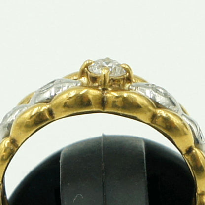 K18/Pt900ダイヤモンドリング　D0.15ct　リングサイズ4号　重量3.14ｇ(石の重量含む)（中古）