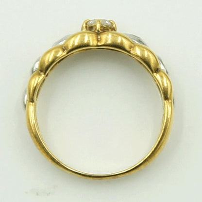 K18/Pt900ダイヤモンドリング　D0.15ct　リングサイズ4号　重量3.14ｇ(石の重量含む)（中古）