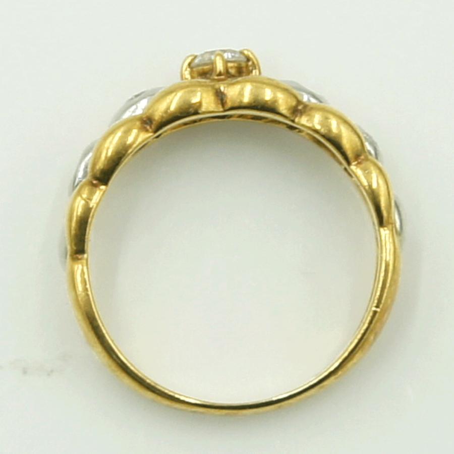 K18/Pt900ダイヤモンドリング　D0.15ct　リングサイズ4号　重量3.14ｇ(石の重量含む)（中古）