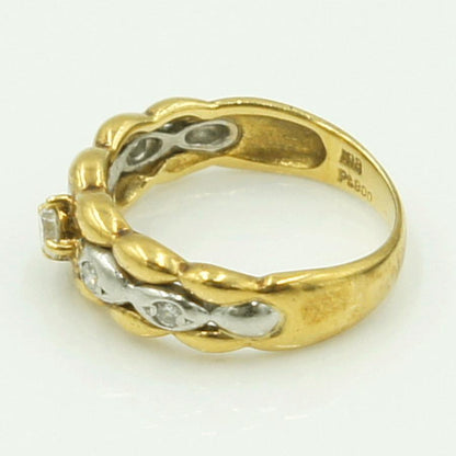 K18/Pt900ダイヤモンドリング　D0.15ct　リングサイズ4号　重量3.14ｇ(石の重量含む)（中古）