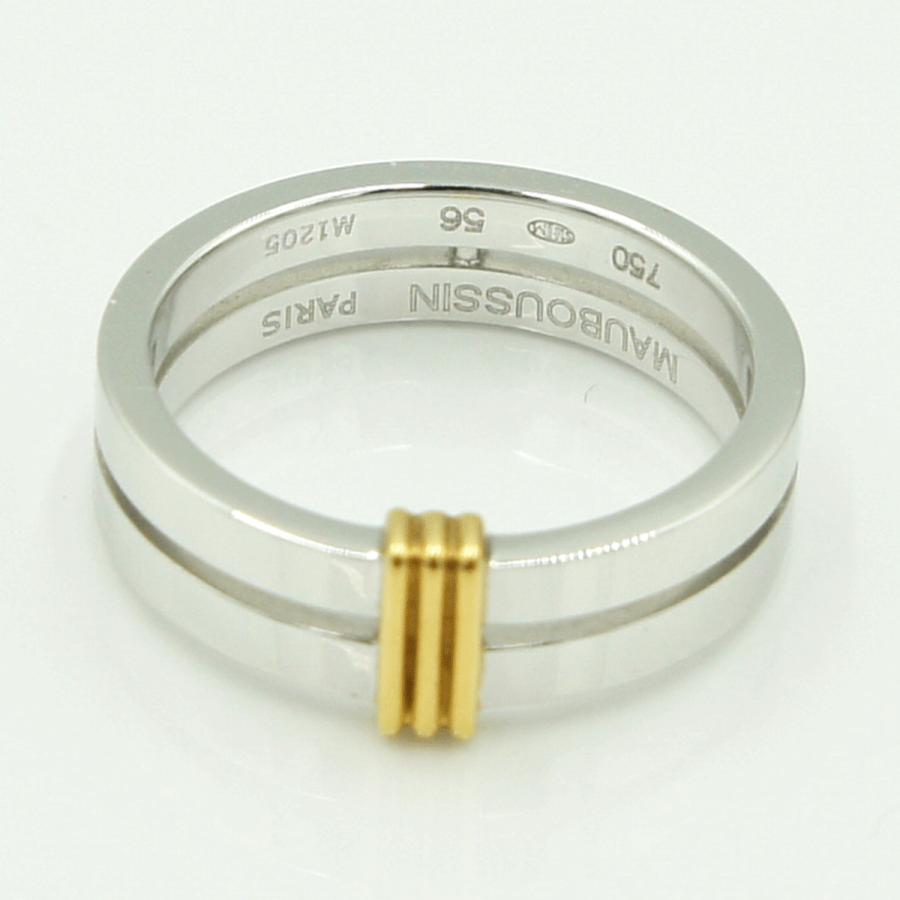 モーブッサン(MAUBOUSSIN)　750ファッションリング　　リングサイズ15号(56)　重量7.07ｇ　メンズ　レディース（中古）