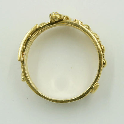 K18ダイヤモンドリング「音符」　D0.02ct　リングサイズ15号　重量5.70ｇ(石の重量含む)（中古）