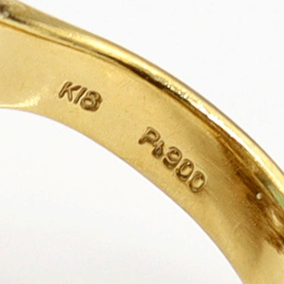 K18/Pt900ブルートパーズダイヤモンドリング　BT17.5ct　D0.11ct　リングサイズ12号　重量15.85ｇ(石の重量含む)　レディース（中古）