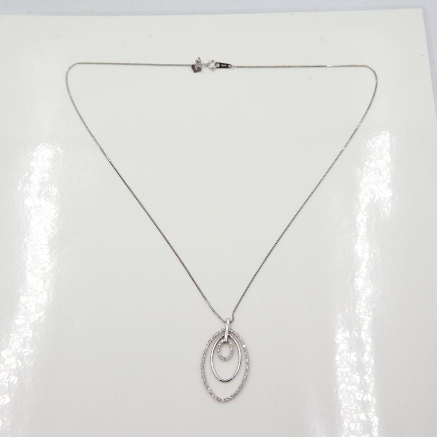 K18WGダイヤペンダントネックレス　D0.70ct　ネック長さ:44cm　重量4.96ｇ(石の重量を含む) (中古)