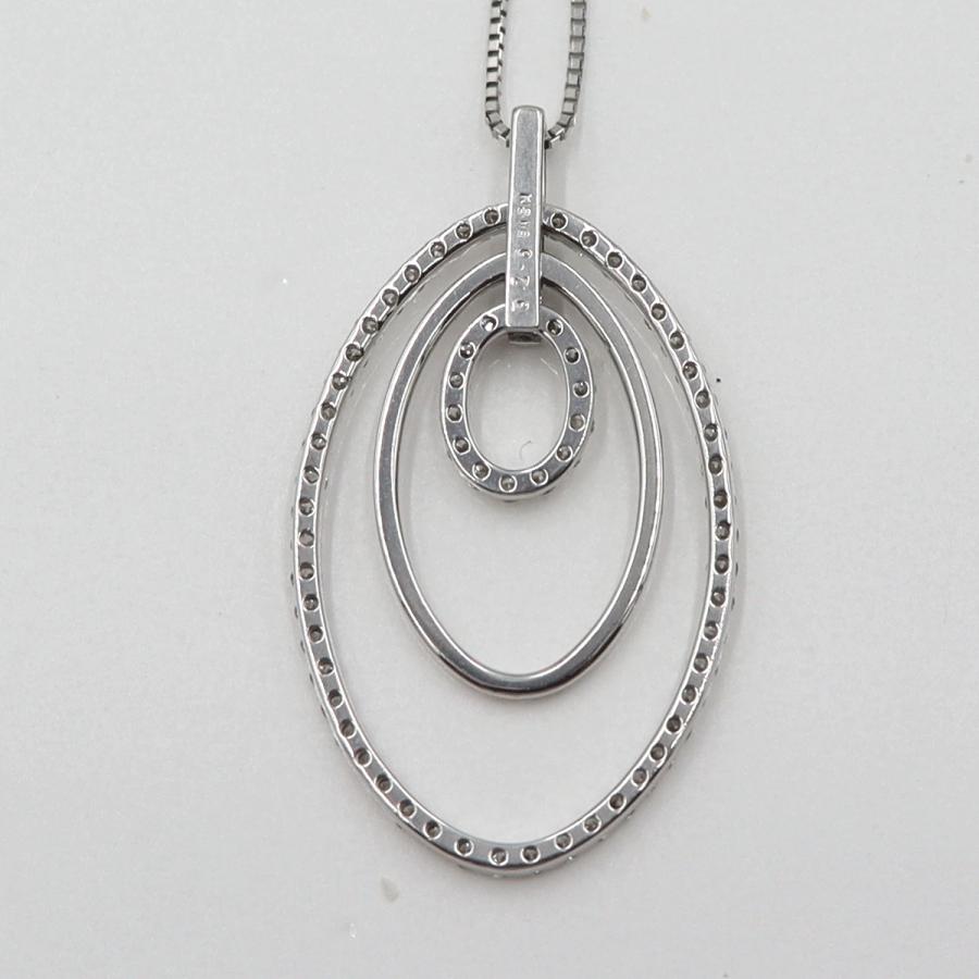 K18WGダイヤペンダントネックレス　D0.70ct　ネック長さ:44cm　重量4.96ｇ(石の重量を含む) (中古)