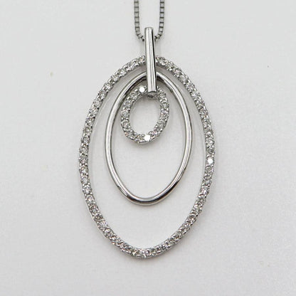 K18WGダイヤペンダントネックレス　D0.70ct　ネック長さ:44cm　重量4.96ｇ(石の重量を含む) (中古)