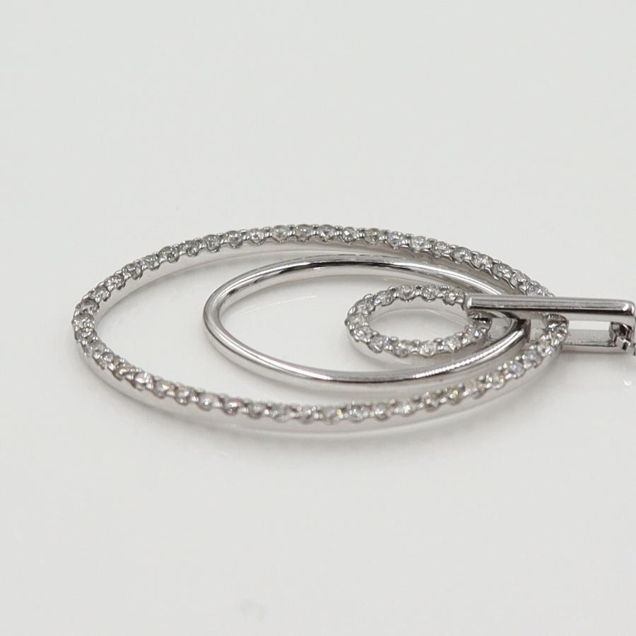 K18WGダイヤペンダントネックレス　D0.70ct　ネック長さ:44cm　重量4.96ｇ(石の重量を含む) (中古)