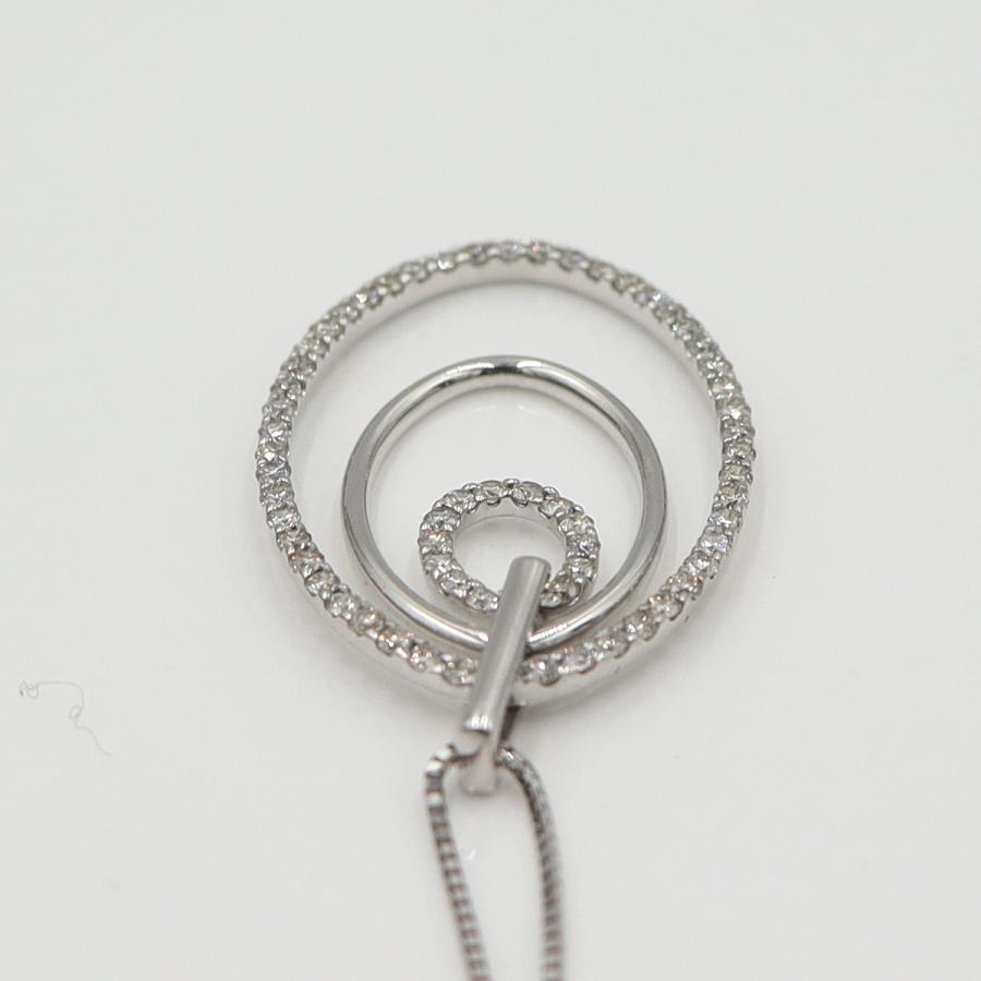 K18WGダイヤペンダントネックレス　D0.70ct　ネック長さ:44cm　重量4.96ｇ(石の重量を含む) (中古)