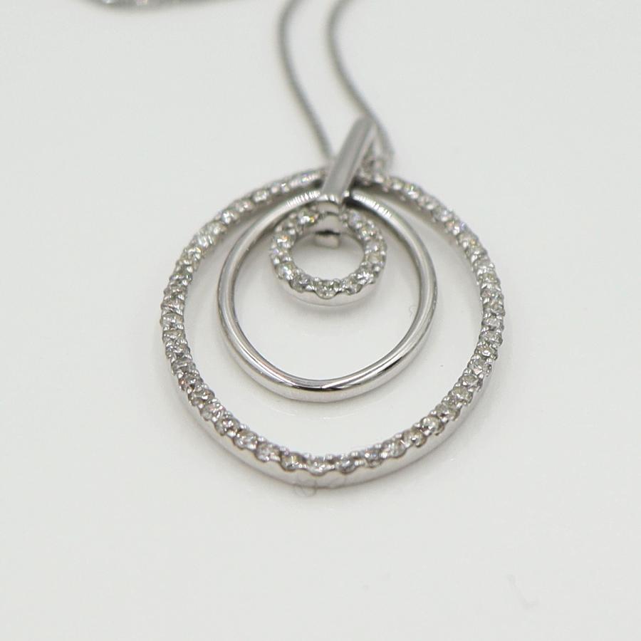 K18WGダイヤペンダントネックレス　D0.70ct　ネック長さ:44cm　重量4.96ｇ(石の重量を含む) (中古)