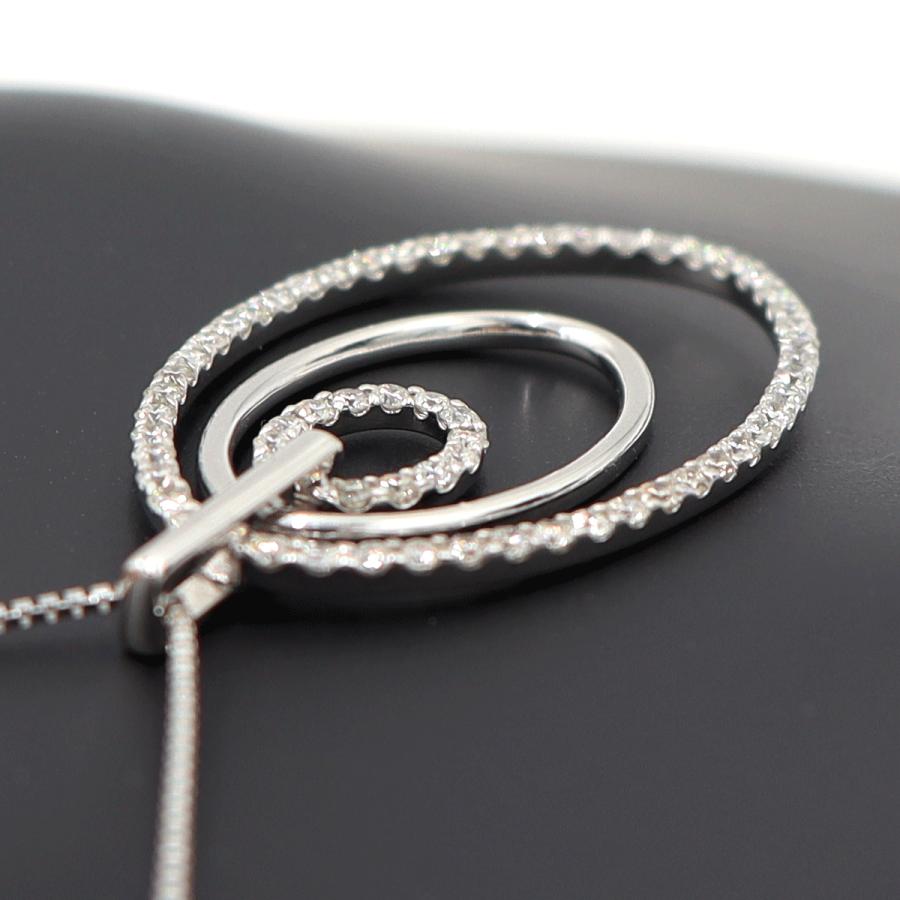 K18WGダイヤペンダントネックレス　D0.70ct　ネック長さ:44cm　重量4.96ｇ(石の重量を含む) (中古)