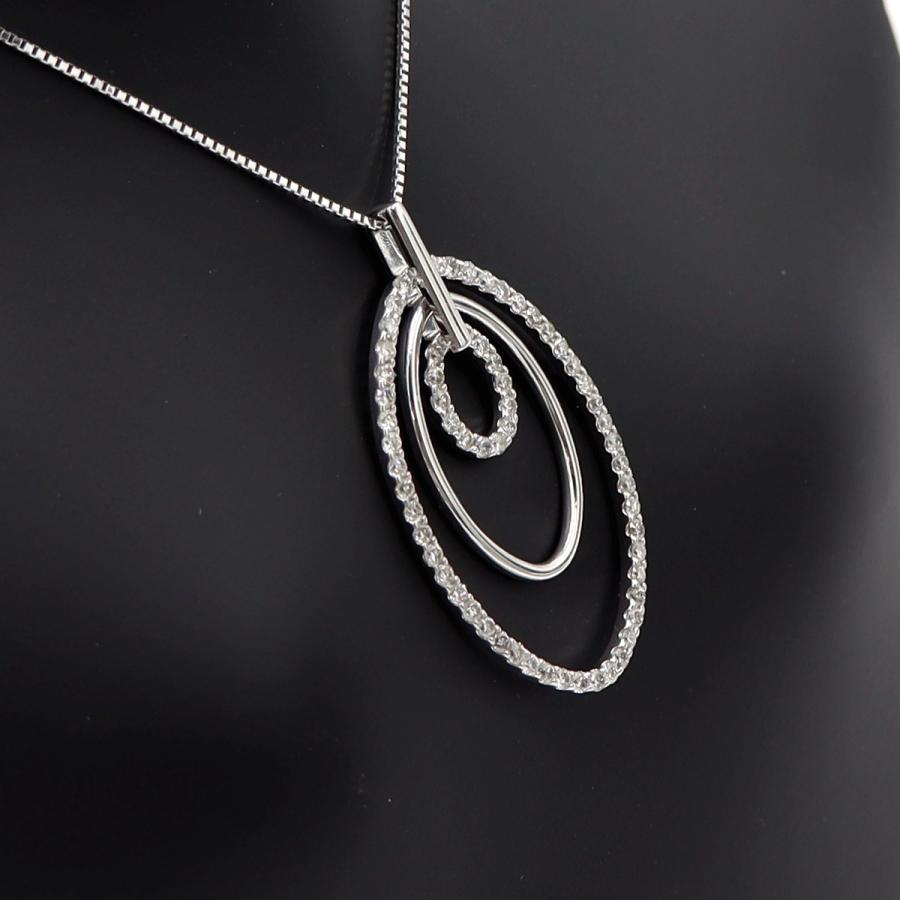 K18WGダイヤペンダントネックレス　D0.70ct　ネック長さ:44cm　重量4.96ｇ(石の重量を含む) (中古)