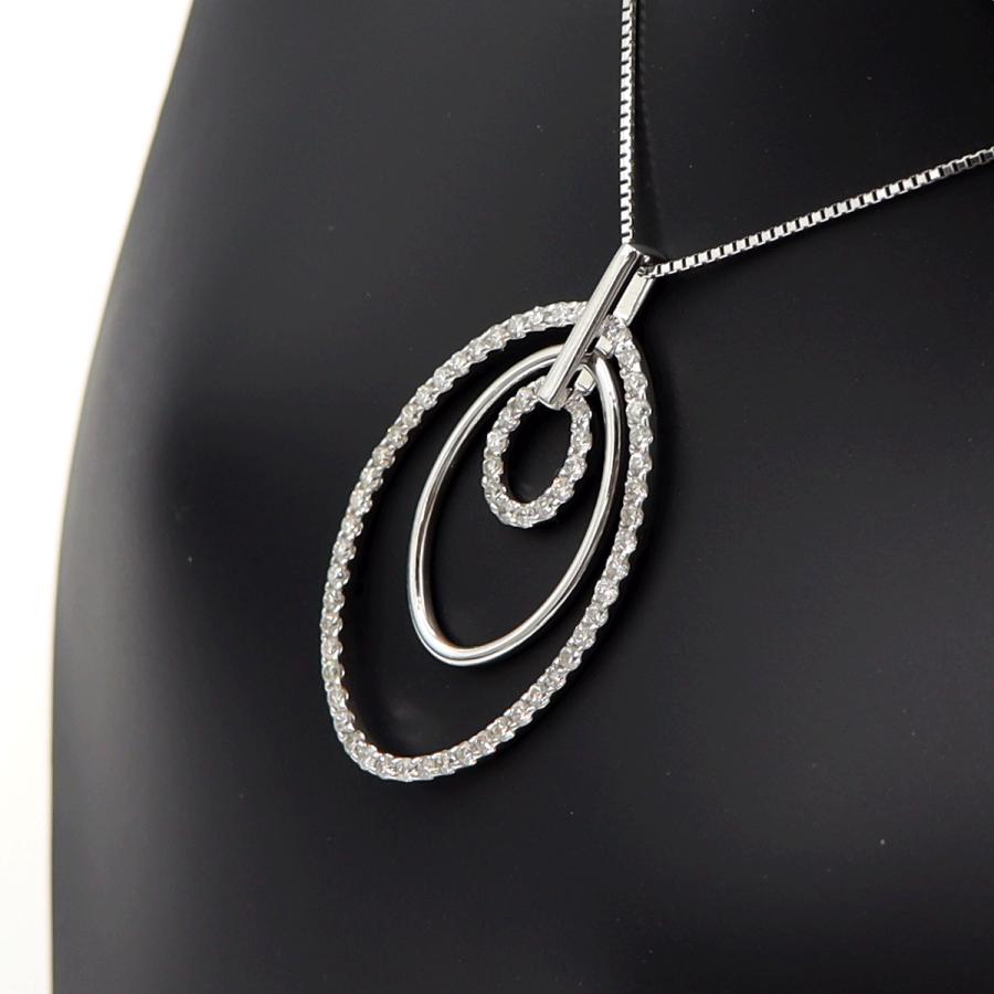 K18WGダイヤペンダントネックレス　D0.70ct　ネック長さ:44cm　重量4.96ｇ(石の重量を含む) (中古)