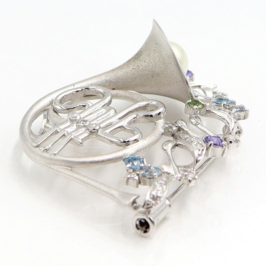 K18WGマルチ石ペンダントブローチ　D0.15ct　重量9.65ｇ(石の重量含む)　レディース（中古）