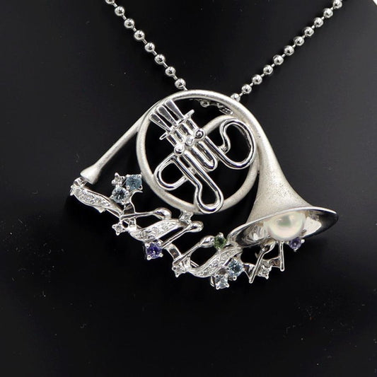 K18WGマルチ石ペンダントブローチ　D0.15ct　重量9.65ｇ(石の重量含む)　レディース（中古）