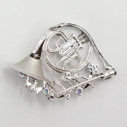 K18WGマルチ石ペンダントブローチ　D0.15ct　重量9.65ｇ(石の重量含む)　レディース（中古）