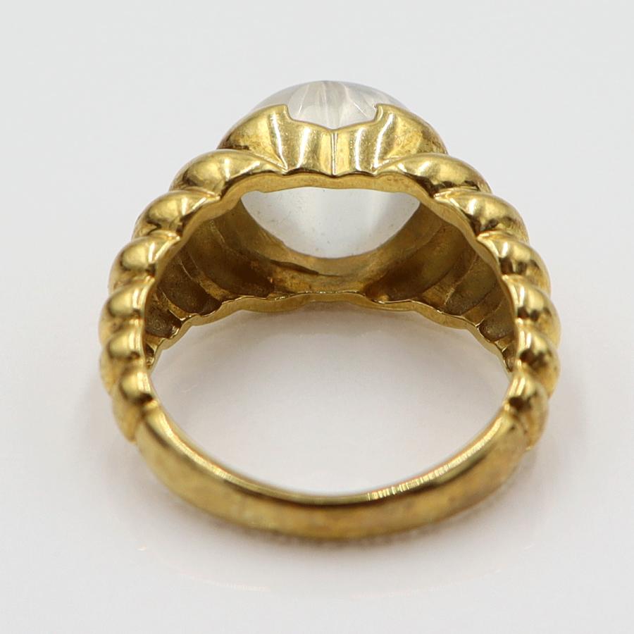 K18ムーンストーンリング「ハート」　3.58ct　リングサイズ11号　重量6.58ｇ(石の重量含む)　レディース(中古)