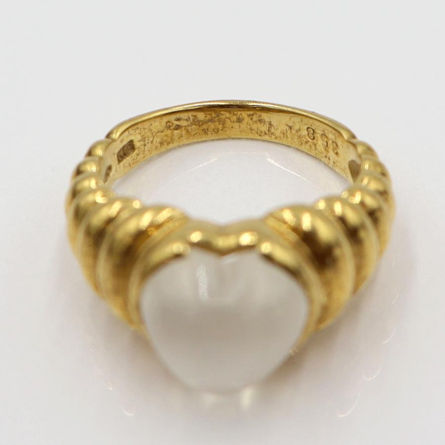 K18ムーンストーンリング「ハート」　3.58ct　リングサイズ11号　重量6.58ｇ(石の重量含む)　レディース(中古)