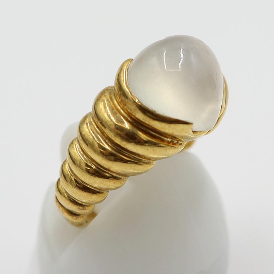 K18ムーンストーンリング「ハート」　3.58ct　リングサイズ11号　重量6.58ｇ(石の重量含む)　レディース(中古)