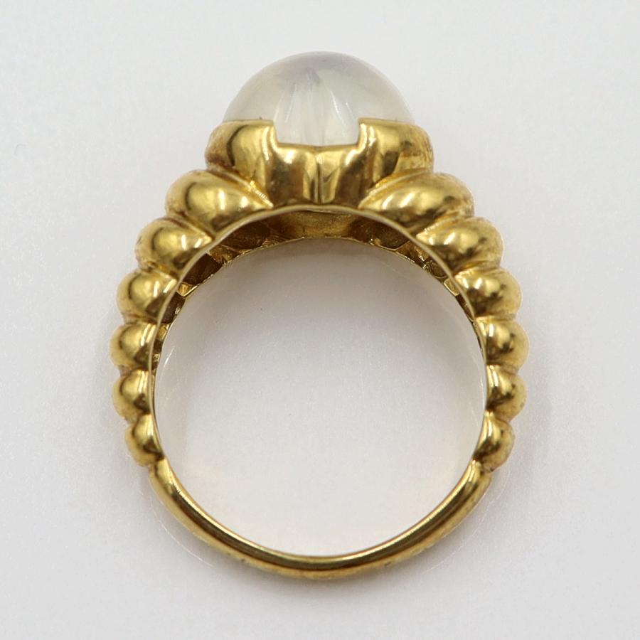 K18ムーンストーンリング「ハート」　3.58ct　リングサイズ11号　重量6.58ｇ(石の重量含む)　レディース(中古)