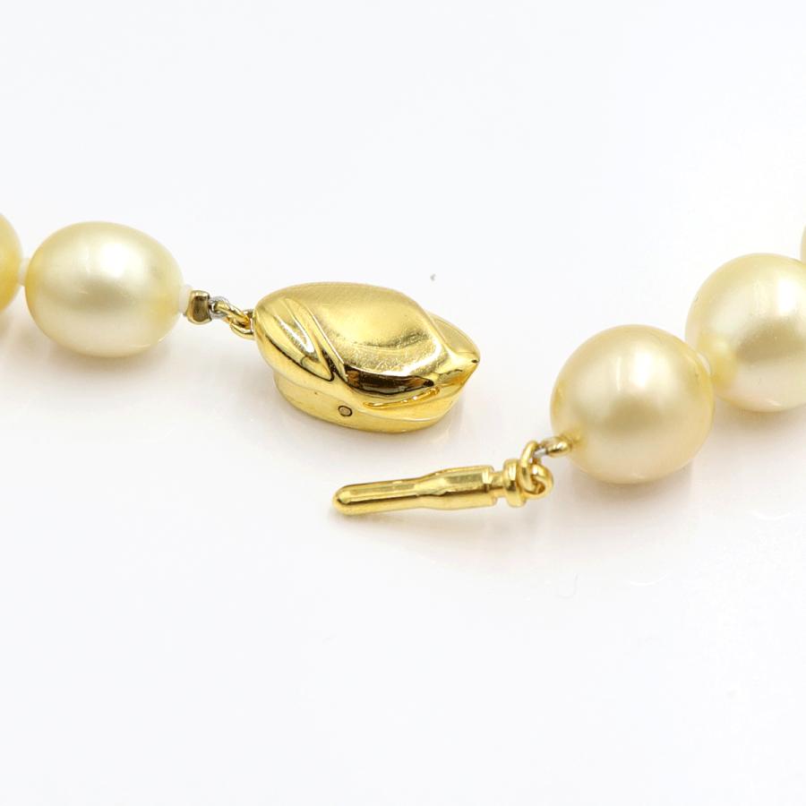 南洋玉ネックレス　P9mm〜14mm　長さ46cm　重量81.92ｇ（中古）