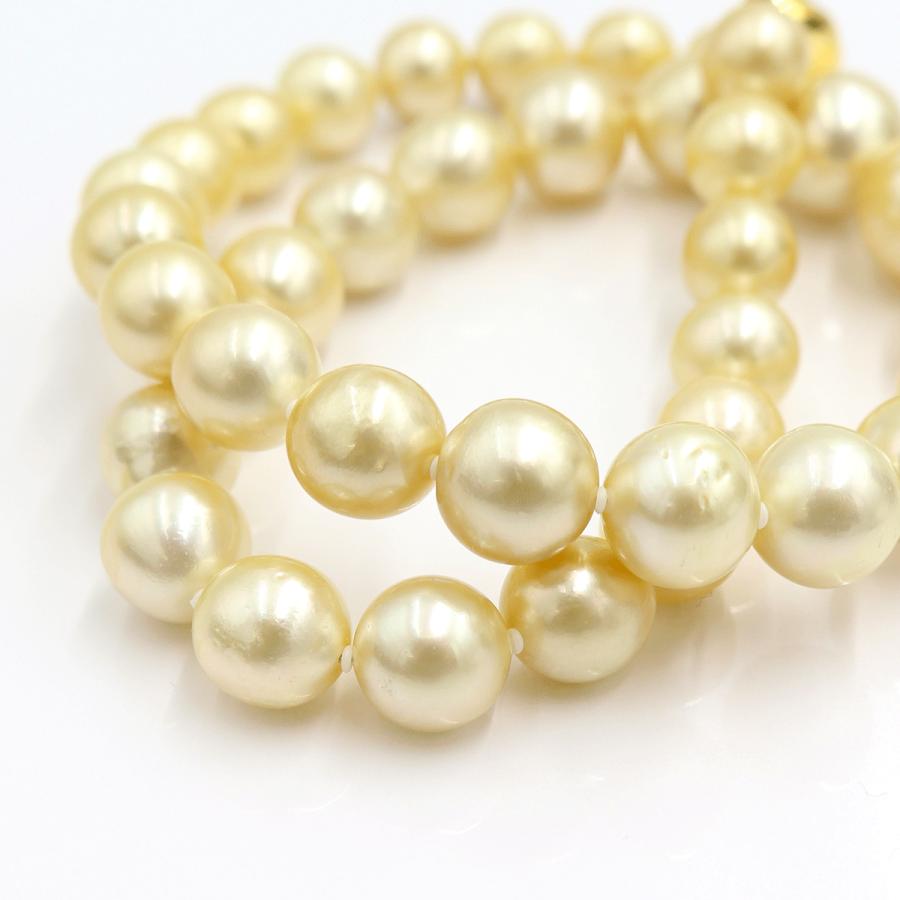 南洋玉ネックレス　P9mm〜14mm　長さ46cm　重量81.92ｇ（中古）