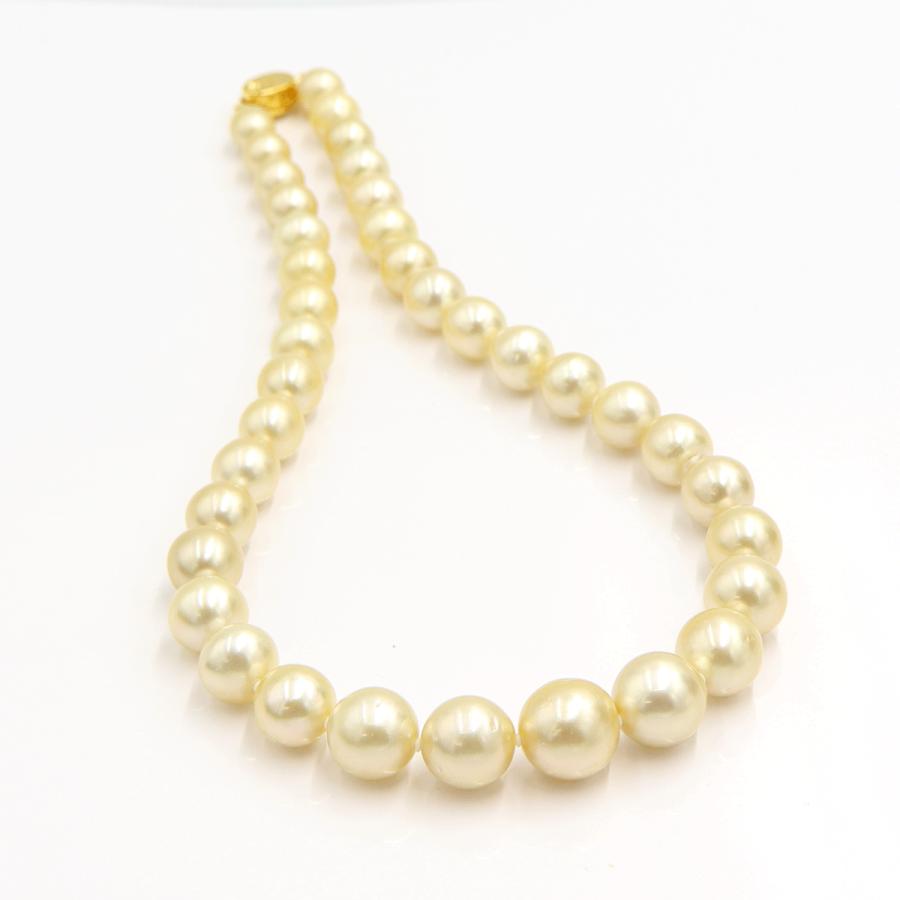 南洋玉ネックレス　P9mm〜14mm　長さ46cm　重量81.92ｇ（中古）