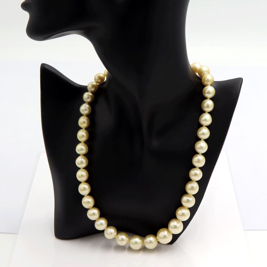 南洋玉ネックレス　P9mm〜14mm　長さ46cm　重量81.92ｇ（中古）