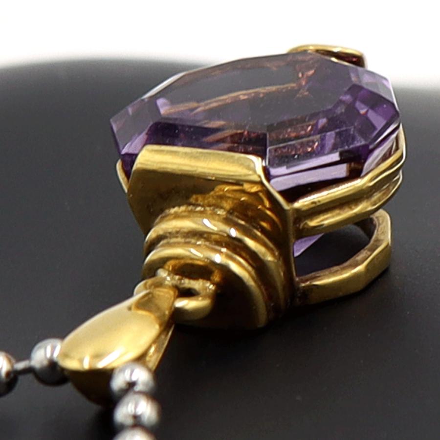 K18アメジストペンダントトップ　重量3.84ｇ(石の重量含む)　レディース（中古）