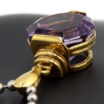 K18アメジストペンダントトップ　重量3.84ｇ(石の重量含む)　レディース（中古）