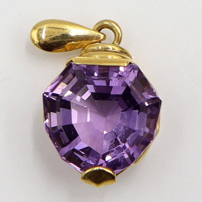 K18アメジストペンダントトップ　重量3.84ｇ(石の重量含む)　レディース（中古）