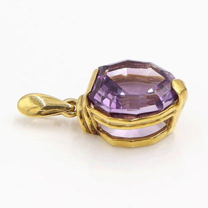 K18アメジストペンダントトップ　重量3.84ｇ(石の重量含む)　レディース（中古）