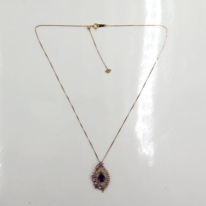 K18PGアメジストネックレス　A1.44ct　D0.21ct　ネックレス長さ約44cm　重量4.55ｇ(石の重量含む) レディース（中古）
