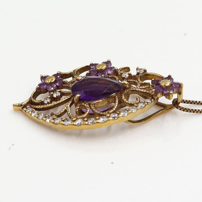 K18PGアメジストネックレス　A1.44ct　D0.21ct　ネックレス長さ約44cm　重量4.55ｇ(石の重量含む) レディース（中古）