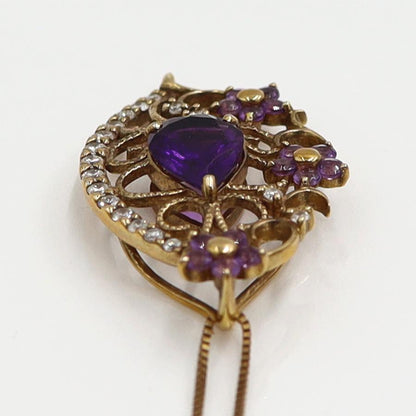 K18PGアメジストネックレス　A1.44ct　D0.21ct　ネックレス長さ約44cm　重量4.55ｇ(石の重量含む) レディース（中古）