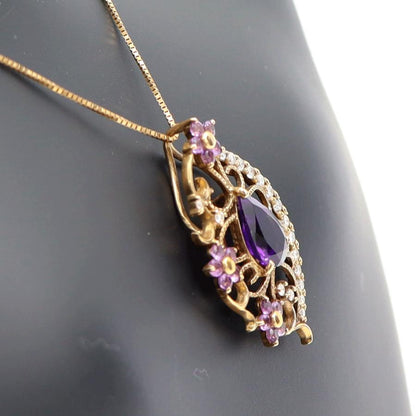 K18PGアメジストネックレス　A1.44ct　D0.21ct　ネックレス長さ約44cm　重量4.55ｇ(石の重量含む) レディース（中古）