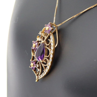 K18PGアメジストネックレス　A1.44ct　D0.21ct　ネックレス長さ約44cm　重量4.55ｇ(石の重量含む) レディース（中古）