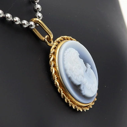 K18枠メノウカメオペンダントトップ　重量2.48ｇ　レディース（中古）