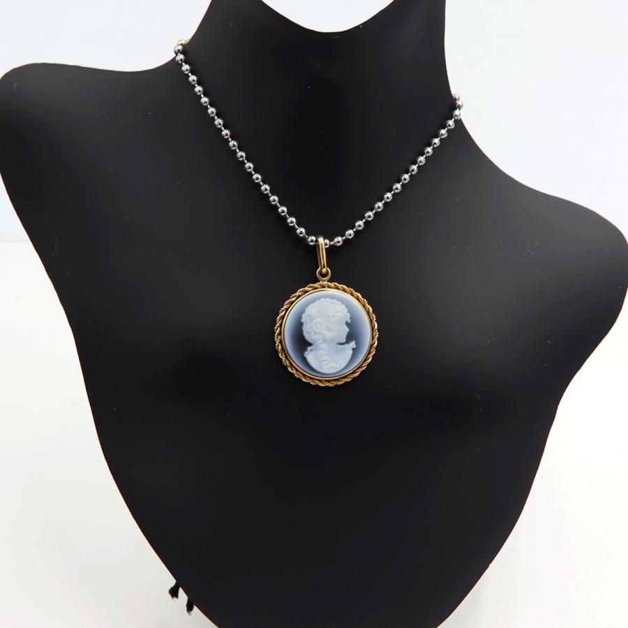 K18枠メノウカメオペンダントトップ　重量2.48ｇ　レディース（中古）