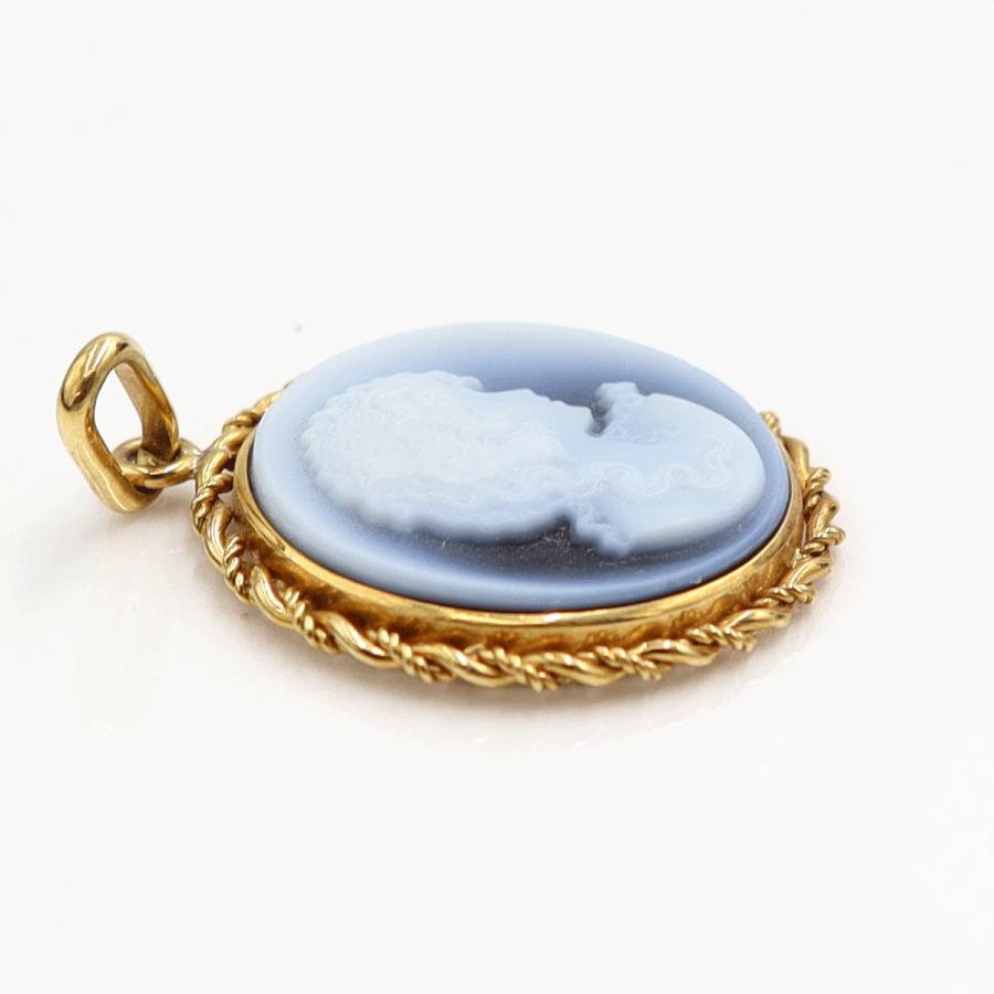 K18枠メノウカメオペンダントトップ　重量2.48ｇ　レディース（中古）