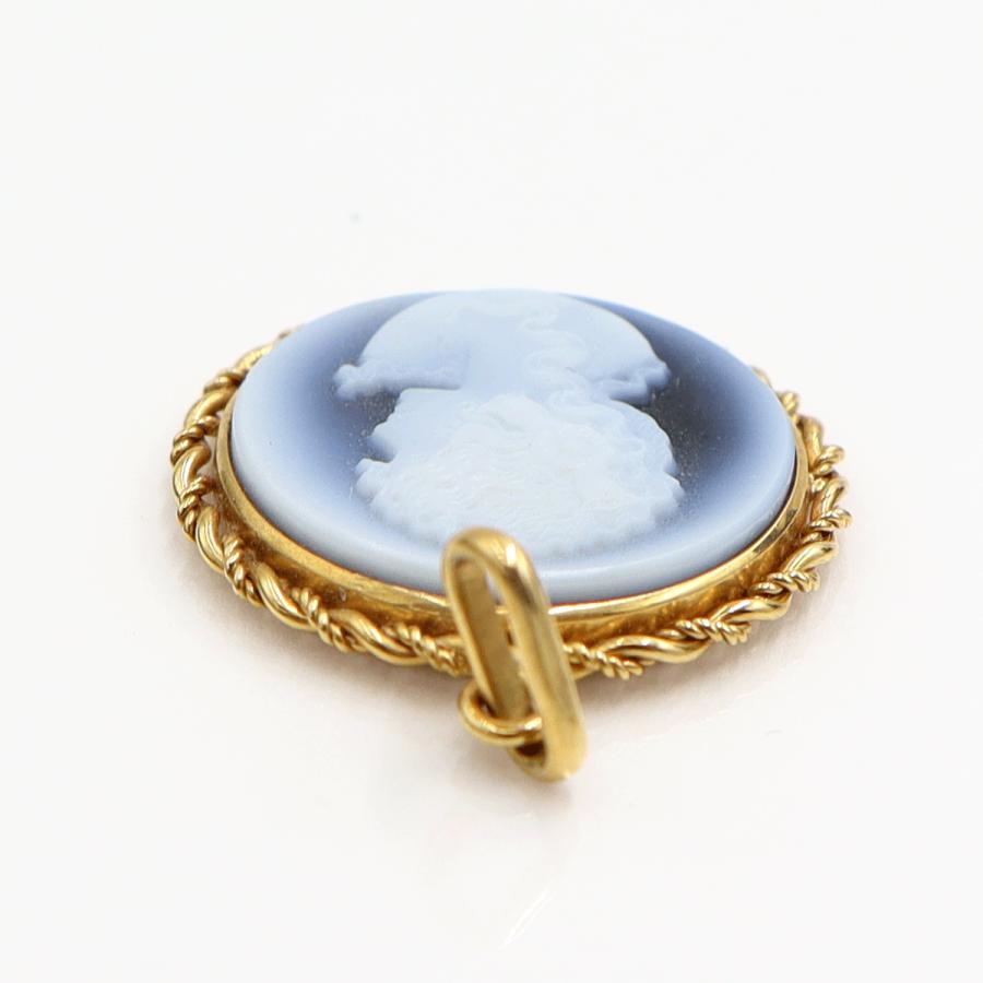 K18枠メノウカメオペンダントトップ　重量2.48ｇ　レディース（中古）