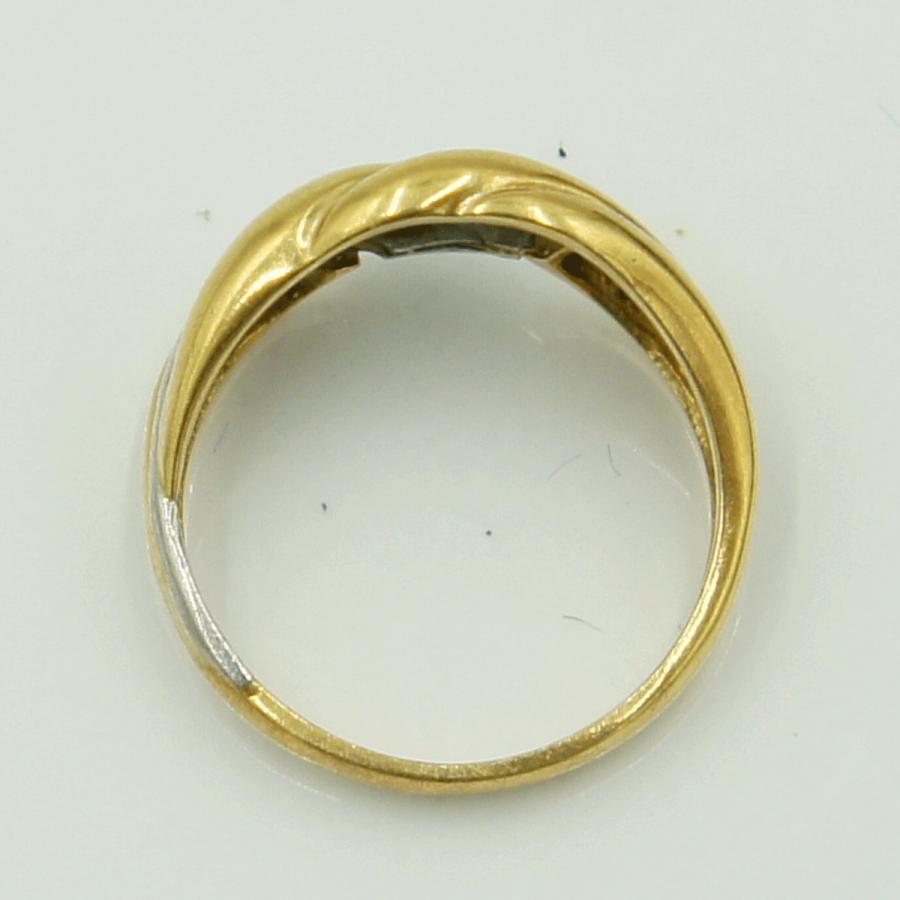 K18/Pt900ファッションリング　リングサイズ7号　重量2.98g　レディース（中古）