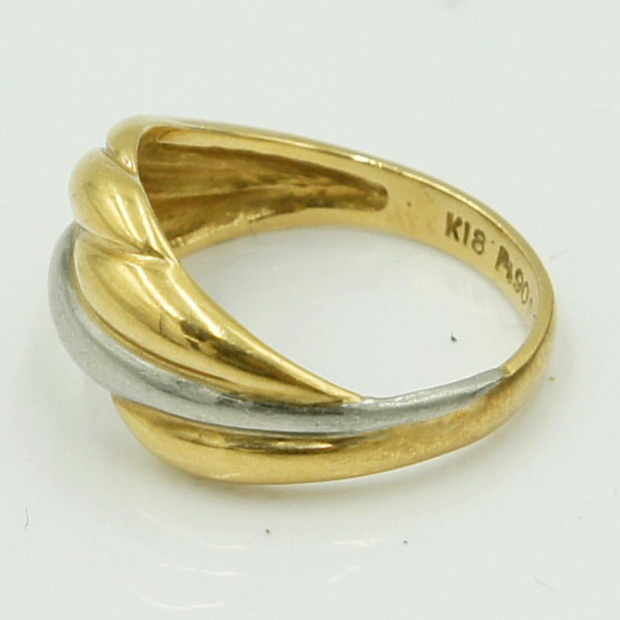K18/Pt900ファッションリング　リングサイズ7号　重量2.98g　レディース（中古）