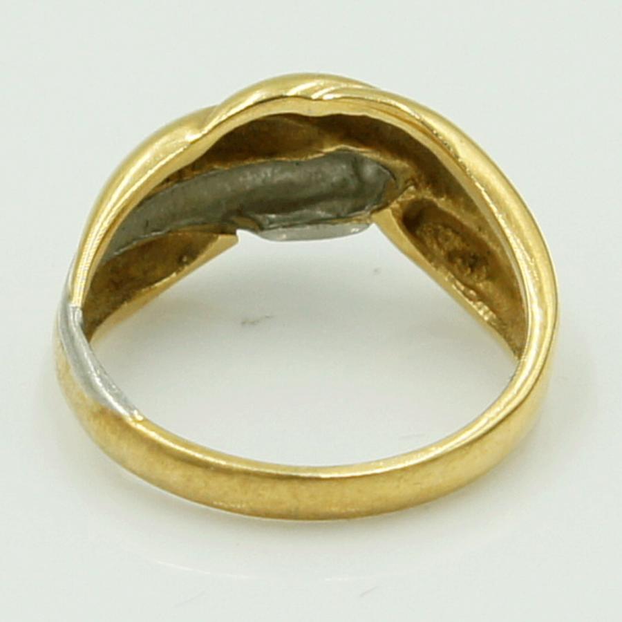 K18/Pt900ファッションリング　リングサイズ7号　重量2.98g　レディース（中古）