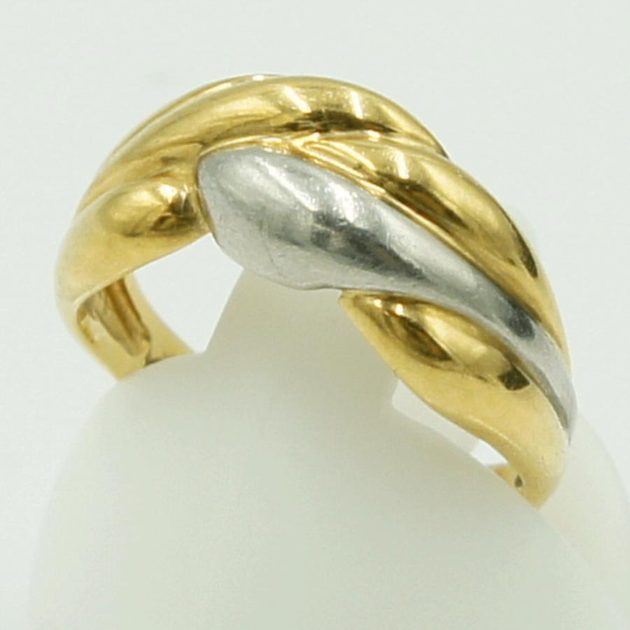 K18/Pt900ファッションリング　リングサイズ7号　重量2.98g　レディース（中古）