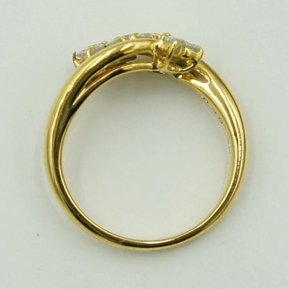 K18ダイヤモンドリング「フラワー」　D0.30ct　リングサイズ8号　重量3.49ｇ(石の重量含む)（中古）