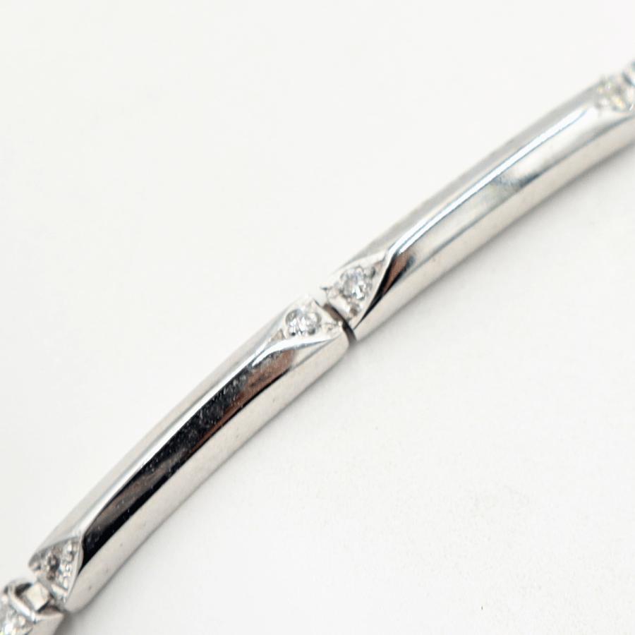 K18WGダイヤモンドブレスレット　D0.10ct　長さ16.5cm　重量6.05ｇ(石の重量含む)（中古）