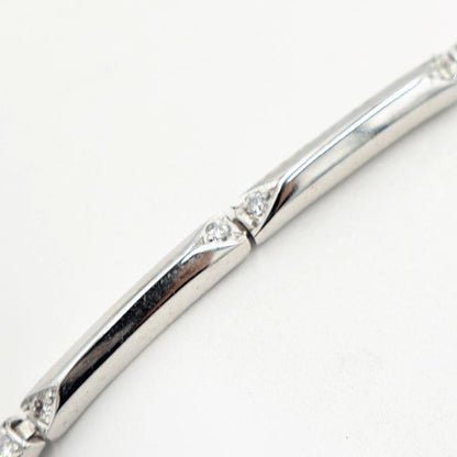 K18WGダイヤモンドブレスレット　D0.10ct　長さ16.5cm　重量6.05ｇ(石の重量含む)（中古）